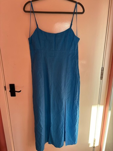 Bright blue empire waistline