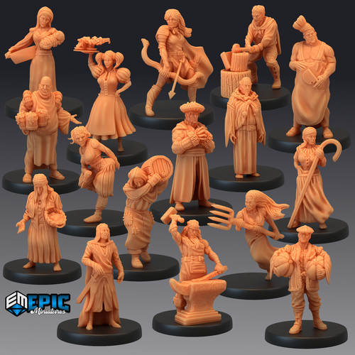 28mm villagers townsfolk - 28mm,