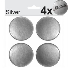 4x 49mm Silver Domed Resin Silicone Wheel trims Centre Cap Hub Caps Badge Emblem