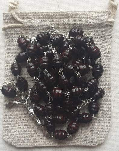 Large wood rosary italian - large,