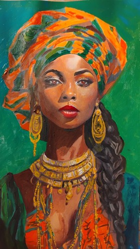 Jewelled african lady unique - african,