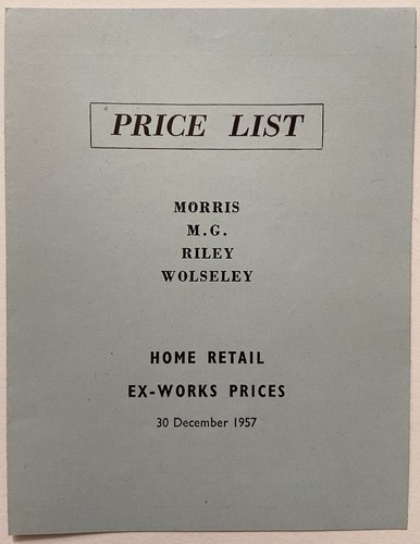 1957 nuffield price list - 1957,
