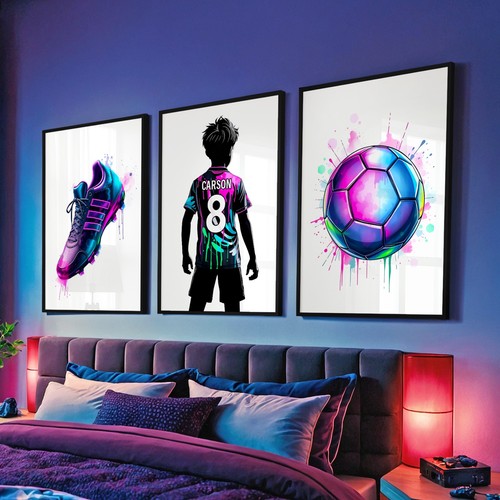 Personalised football prints - personalised,