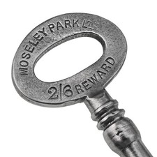 2/6 REWARD Key MOSELEY PARK LTD Police Station (Birmingham) 3¼" Antique ref.k995