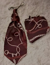 Mens -Teens  Cravat- Pre-Tied -Elastic Neck Band  + Pocket Square - Free UK Post