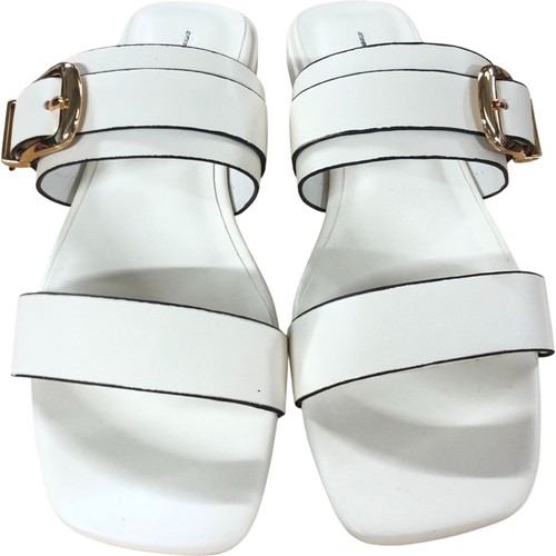 Leather women white slide - women's,