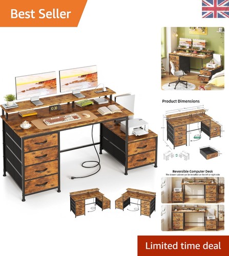 128cm rustic brown computer - 128cm,