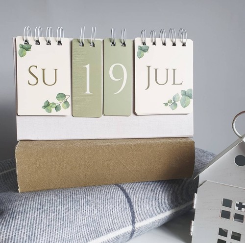 Botanical flip calendar - -, desk