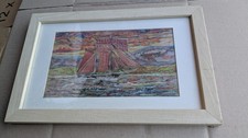 Framed watercolour painting