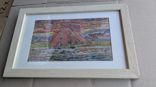 Framed watercolour painting