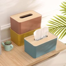 Wooden Desktop Tissue Boxes Paper Storage Case Table Decoration Tissue Holder