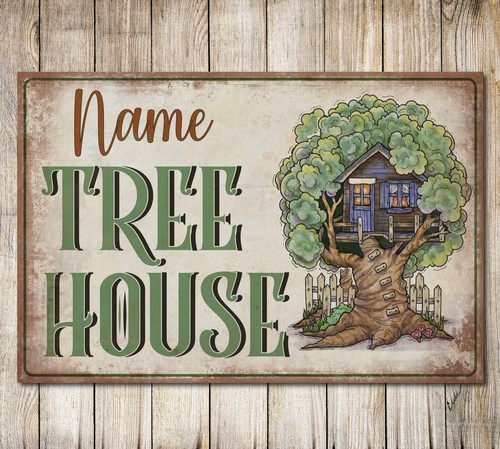 Personalised tree house sign - personalised,