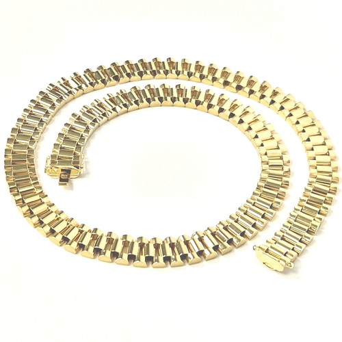9ct gold brickwork chain men - gold, men's