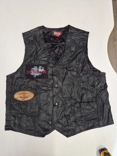 Vintage leather waistcoat - , 46"