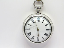 1856 Verge Fusee pair cased pocket watch solid silver cases  very g. c & working