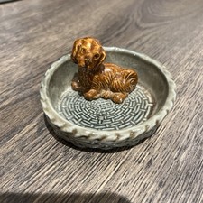 Vintage Wade Red setter puppy In a Basket One of the Whimsical Collection