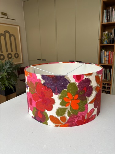 Large floral drum - , lampshade