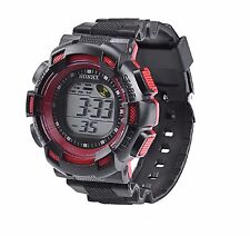 Big Dial Boys Wristwatch Multifunction Alarm Chrono Digital Wrist Watch Red cd