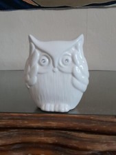 Owl figurine white porcelain