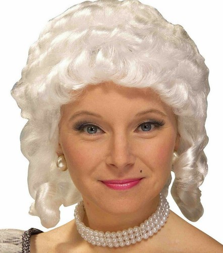 Colonial wig woman white 18th - white,