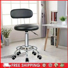 PU Leather Swivel Adjust Salon Stool Backrest Spa Tattoo Manicure Lift Chair