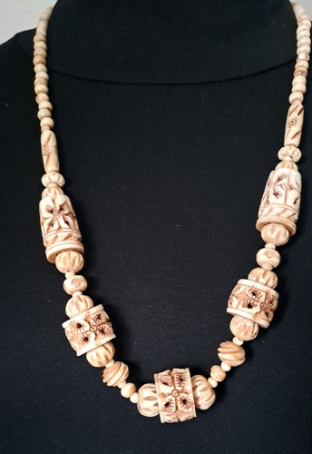 Vintage carved bovine bone - carved,