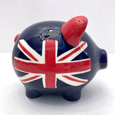 M&S Percy Pig Piggy Bank 2009 Union Jack Flag British Marks & Spencer
