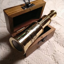 Antique Style Brass Victorian Telescope Small Maritime Box New in Wooden Box