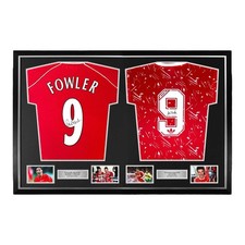 Robbie Fowler and Ian Rush Signed Liverpool Home Shirts- Dual Deluxe Framed