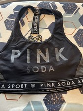 Pink Soda Black Sports Bra Size S With Decorative Straps