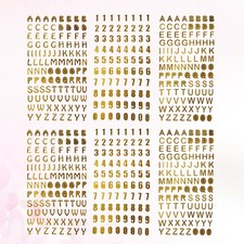 6 Sheets gold letter stickers