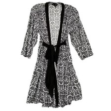 MARILYN MONROE Intimates Dressing Gown Robe Black White Designer  Sz Small