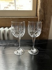 Two Cut Glass Stem Wine