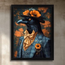 Raven in A Suit Wall Art Crown