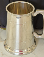 English Pewter Stainless Steel Pint Size Mug Made In Sheffield
