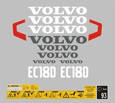 Volvo EC18D Mini Digger Decal set.