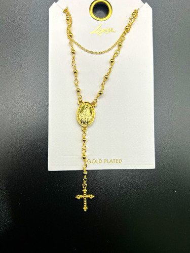 Lovisa gold plated rosary - gold,