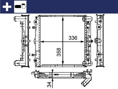 Engine cooling radiator with - engine,