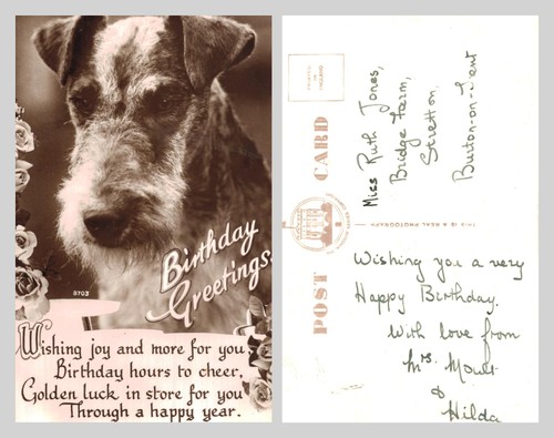Vintage postcard birthday - vintage,