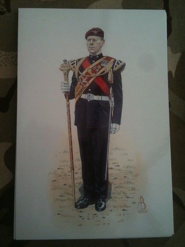 Military postcard drum major - postcard,