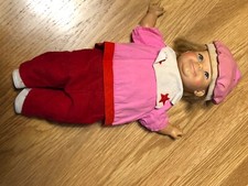 Vintage 1968 Ideal Toddler Thumbelina Ring Pull Moving Doll 