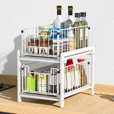 2-Tier Metal Sliding Basket