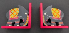 wooden elephant  bookends