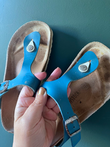 Birkenstock gizeh blue thong - birkenstock,