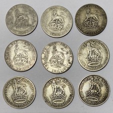 Pick a Year 1920-1936 King George V 5th 50% Silver One Shilling Coin Circulated