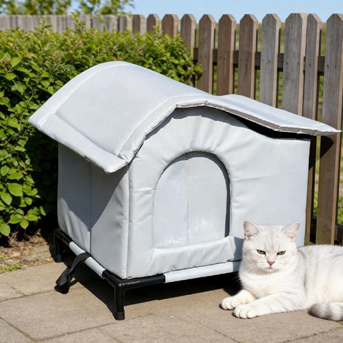 Outdoor stray cat - cat, house