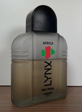 Rare Vintage Lynx Africa Original Aftershave 100ml (75% Full)  Fabergé Paris 80s