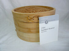 Lakeland Two 2 Tier Bamboo Steamer. 25cm Dia. Never Used