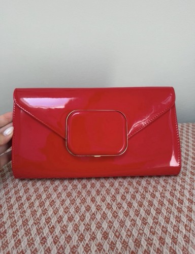 Red patent faux - red,