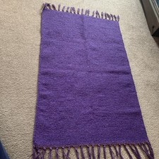 Fair trade Purple Rug Knotted 89x59cm With Tassels